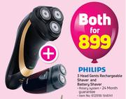 Philips 3 Head Gents Rechargeable Shaver & Battery Shaver-For Both