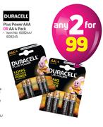 Duracell Plus Power AAA Or A4 4 Pack-For 2