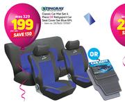 Stingray Classic Car Mat Set 4 Piece Or Rallysport Car Seat Cover Set Blue 6PC-Per Set