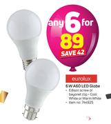 Eurolux 6W A60 LED Globe-For 6