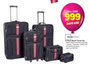 Mainstays 5 Piece Black Travel Set-Per Set