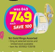 9ct Gold Ring Assorted-Each