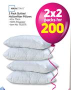 Mainstays 2 Pack Quilted Hollowfiber Pillows-2x2Packs