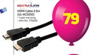 Ultra Link HDMI Cable 2.5m UL-HC0250