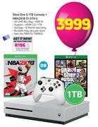 Xbox One S 1TB Console + NBA2K18 Or GTA V