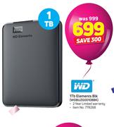 WD 1TB Elements Blk WDBUZG0010BBK