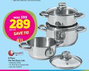 Gissolli 6 piece Pot Set Glass Lids-Per Set