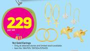 9ct Gold Earings-Per Set