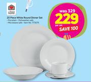 Always Home 20 Piece White Round Dinner Set-Per Set