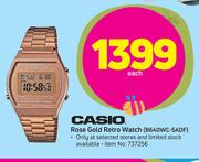 Casio Rose Gold Retro Watch B640WC-5ADF-Each