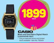 Casio Black & Gold Retro Digital Watch LA690WEMB-1BDF-Each