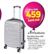 Travel Wize Alto 50cm Silver ABS Upright Trolley