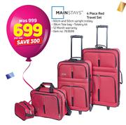Mainstays 4 Piece Red Travel Set-Per Set