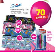 Scripto Fashion Pencil Bag 33cm Assorted Design