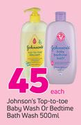 Johnson Top To Toe Baby Wash Or Bedtime Bath Wash-500ml Each
