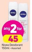 Nivea Deodorant Assorted-2 x 150ml