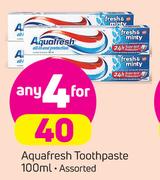 Aquafresh Toothpaste Assorted-4 x 100ml