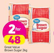 Great Value Brown Sugar-2 x 2Kg