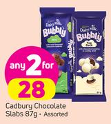Cadbury Chocolate Slabs Assorted-2 x 87g