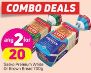 Sasko Premium White or Brown Bread-Any 2 x 700g