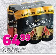 Carling Black Label Cans-6 x 500ml