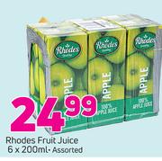 Rhodes Fruit Juice-6 x 200ml