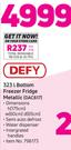 Defy 323L Bottom Freezer Fridge Metallic DAC617