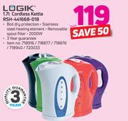 Logik 1.7Ltr Cordless Kettle RSH-441668-018