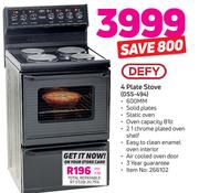 Defy 4 Plate Stove DSS-494