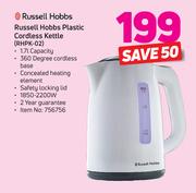 Russell Hobbs 1.7Ltr Plastic Cordless Kettle RHPK-02
