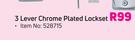 Fort Knox 3 Lever Chrome Plated Lockset