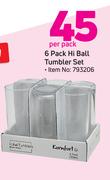 6 Pack Hi Ball Tumbler Set-Per Pack