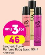 Lentheric I Love Perfume Body Spray-3x90ml