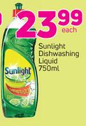Sunlight Dishwashing Liquid-750ml Each