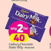 Cadbury Chocolate Slabs-2x150g