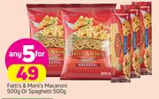 Fatti's & Moni's Macaroni 500g Or Spaghetti 500g-For 5