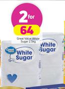 Great Value White Sugar-2 x 2.5Kg