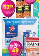 Clover Full Cream Or Low Fat UHT Milk-6 x 1Ltr