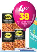 Koo Baked Beans In Tomato Sauce-4 x 410g