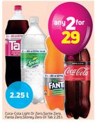 Coca-Cola Light Or Zero, Sprite Zero, Fanta Zero, Stoney Zero Or Tab-2x2.25Ltr