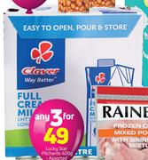 Clover Full Cream Or Low Fat UHT Milk-6x1Ltr