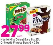 Nestle Milo Cereal Bars-6 x 23g Or Nestle Fitness Bars 6 x 23g-Each