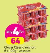 Clover Classic Yoghurt Assorted-4 x 6 x 100g