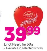 Lindt Heart Tin-50g