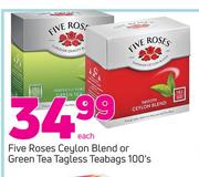 Five Roses Ceylon Blend Or Green Tea Tagless-100's