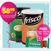Frisco Coffee Original Or Granules + Topper Biscuits 50g-750g Each