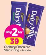 Cadbury Chocolate Slabs Assorted-2 x 150g