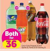 Coca Cola Original-2Ltr & Sprite-2Ltr, Fanta-2Ltr Or Stoney 2Ltr-For Both 