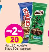 Nestle Chocolate Slabs Assorted-2 x 80g