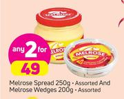 Melrose Spread Assorted-200g & Melrose Wedges Assorted-200g-For 2